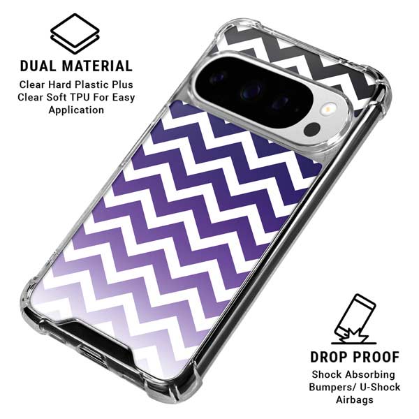 Chevron Purple Ombre Google Pixel 10 Pro Clear Case