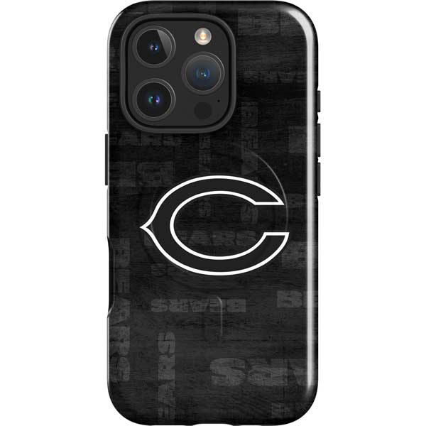 NFL Chicago Bears Black & White iPhone 16 Pro Magsafe Impact Case