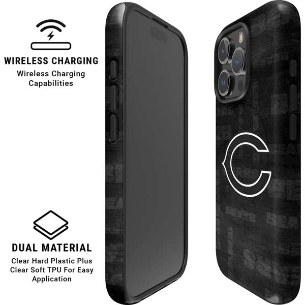 NFL Chicago Bears Black & White iPhone 16 Pro Magsafe Impact Case