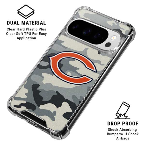 NFL Chicago Bears Camo Google Pixel 10 Pro Clear Case