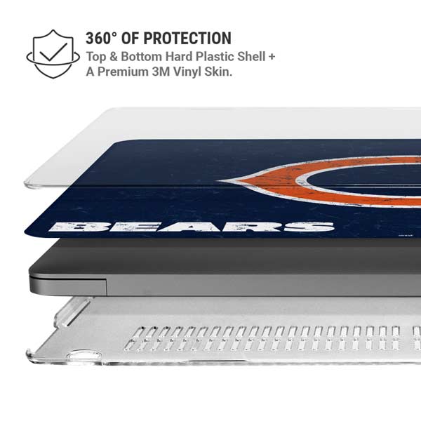 NFL Chicago Bears Distressed MacBook Pro 14in (2021-24) Case plus Skin