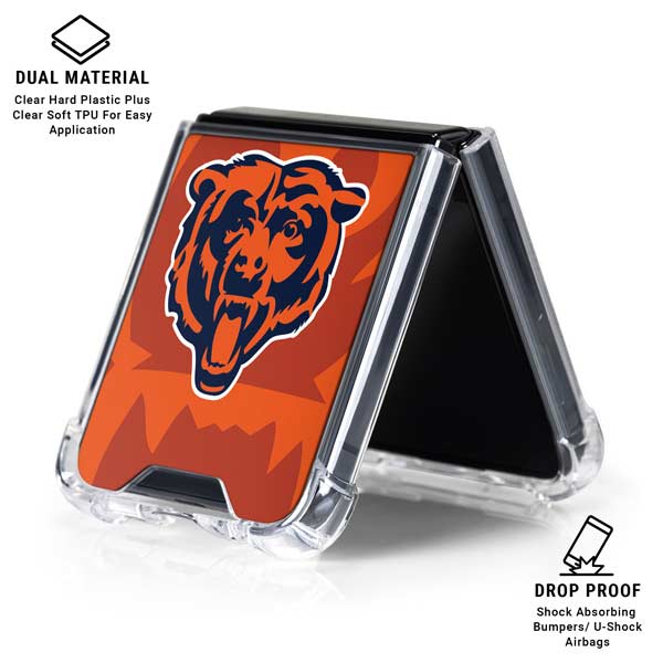 NFL Chicago Bears Double Vision Galaxy Z Flip7 Clear Case