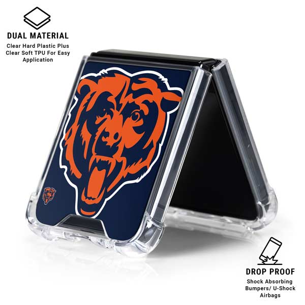 NFL Chicago Bears Large Logo Galaxy Z Flip7 Clear Case