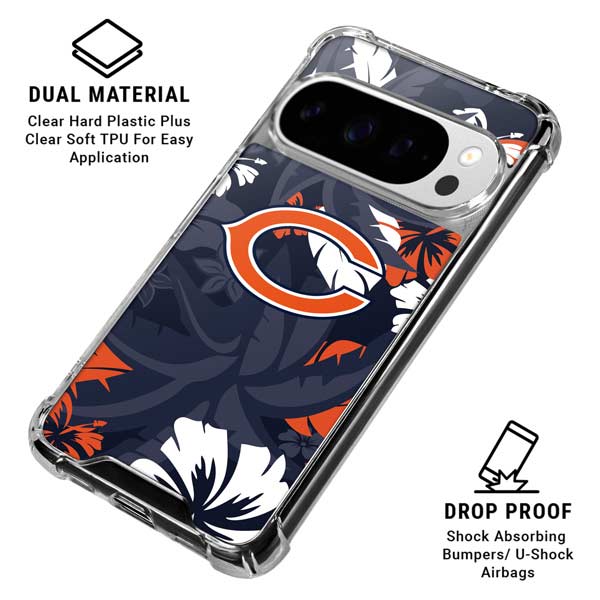 NFL Chicago Bears Tropical Print Google Pixel 10 Pro Clear Case