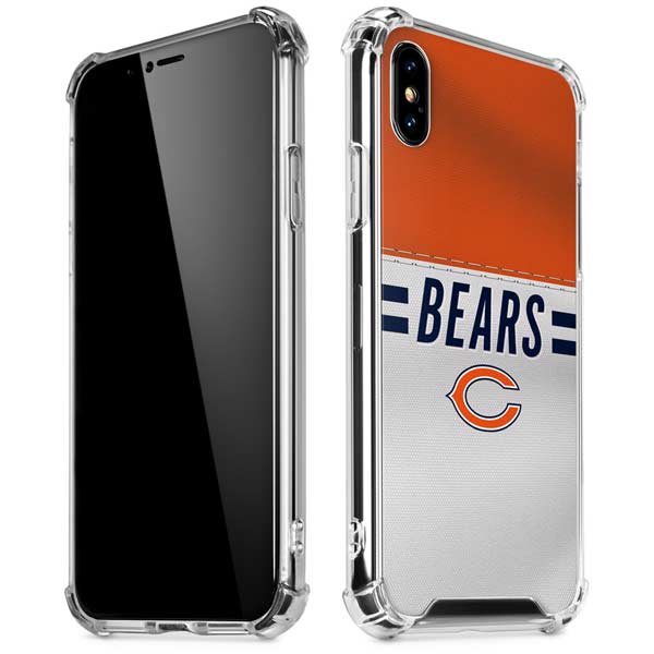 NFL Chicago Bears White Striped iPhone X/XS Clear Case