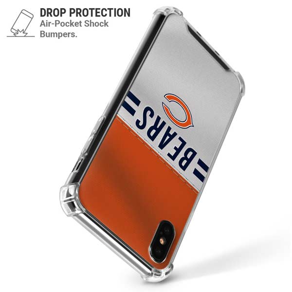 NFL Chicago Bears White Striped iPhone X/XS Clear Case