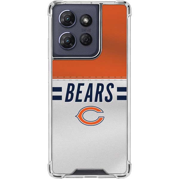 NFL Chicago Bears White Striped Moto G Power 5G (2025) Clear Case