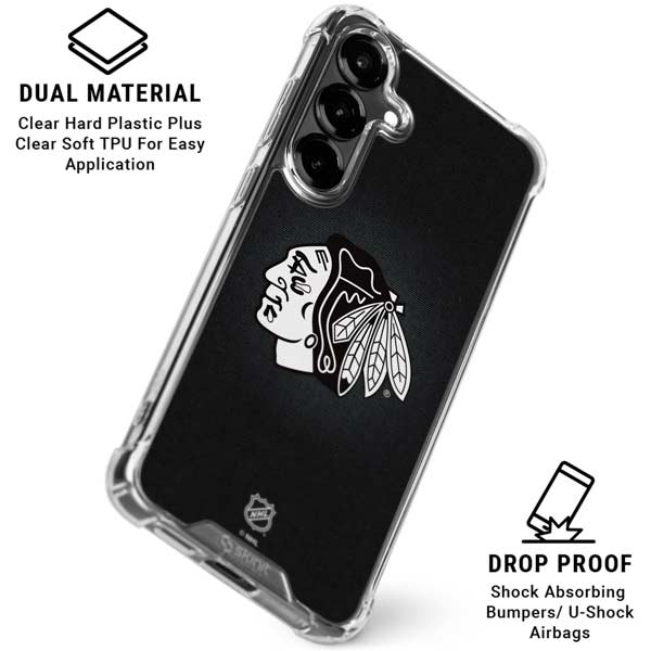 NHL Chicago Blackhawks Black Background Galaxy S26 Clear Case