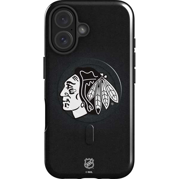 NHL Chicago Blackhawks Black Background iPhone 16 Magsafe Impact Case