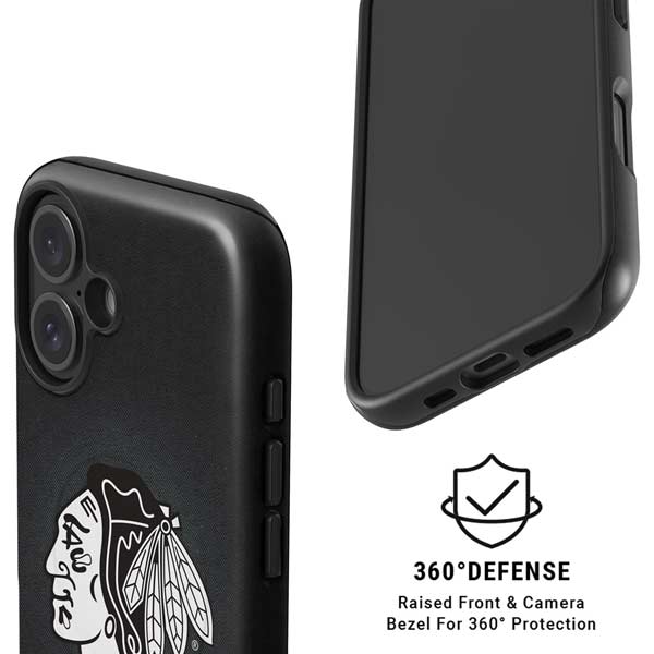 NHL Chicago Blackhawks Black Background iPhone 16 Magsafe Impact Case