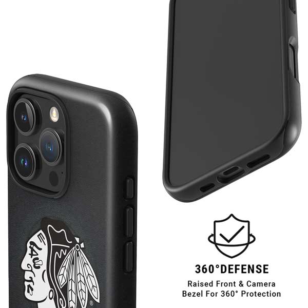 NHL Chicago Blackhawks Black Background iPhone 16 Pro Magsafe Impact Case
