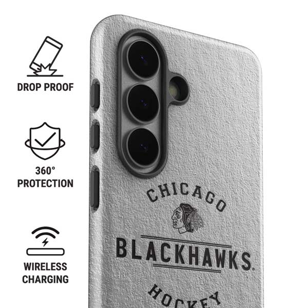 NHL Chicago Blackhawks Black Text Galaxy S26 Impact Case