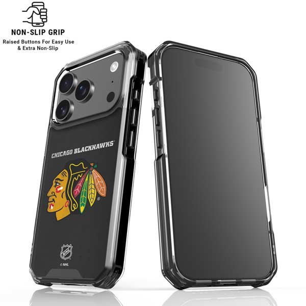 NHL Chicago Blackhawks Distressed iPhone 17 Pro Clear Case