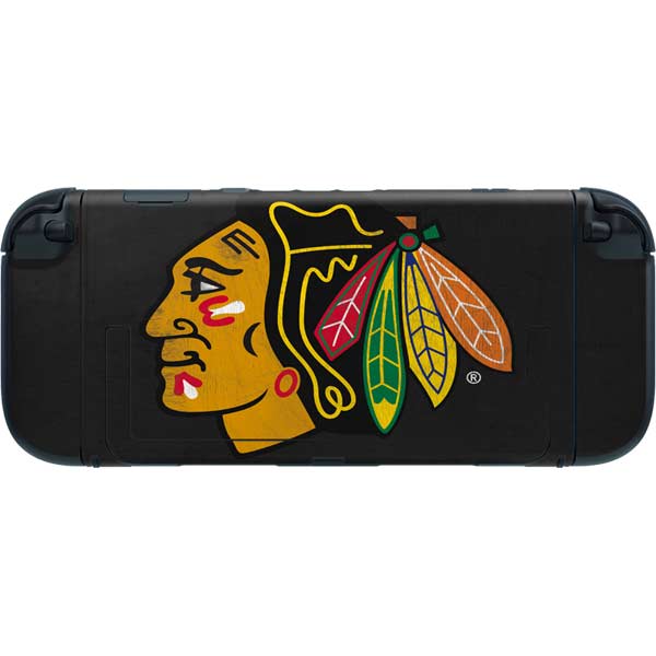 NHL Chicago Blackhawks Distressed Nintendo Switch 2 (2025) with Joy-Con Skin