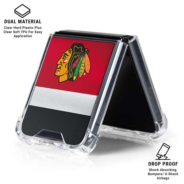 NHL Chicago Blackhawks Jersey Galaxy Z Flip7 Clear Case