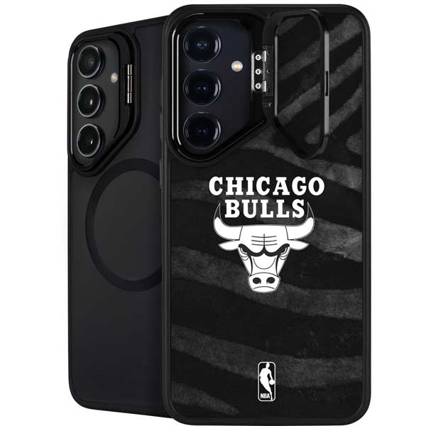 NBA Chicago Bulls Black Animal Print Galaxy S26 Plus Kickstand Case