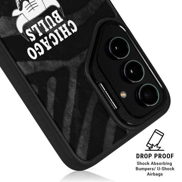 NBA Chicago Bulls Black Animal Print Galaxy S26 Plus Kickstand Case