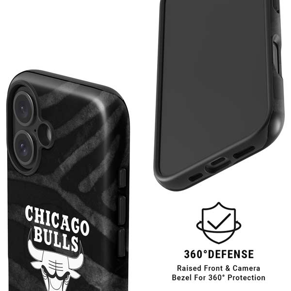 NBA Chicago Bulls Black Animal Print iPhone 16 Plus Magsafe Impact Case