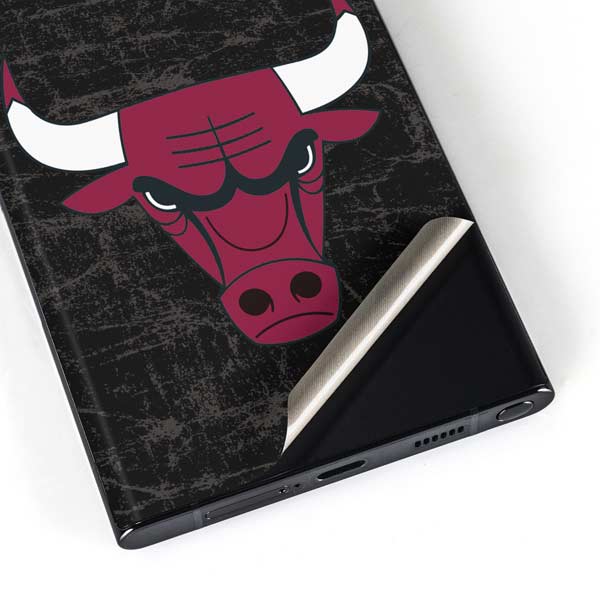 NBA Chicago Bulls Black Distressed Galaxy Skins