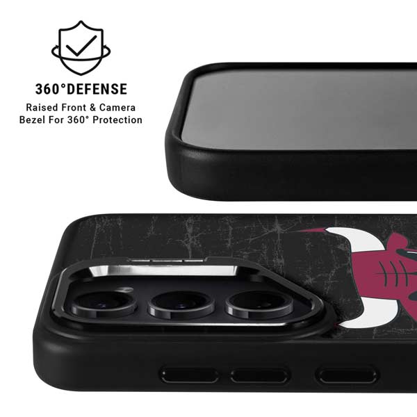 NBA Chicago Bulls Black Distressed Galaxy S26 Ultra Kickstand Case