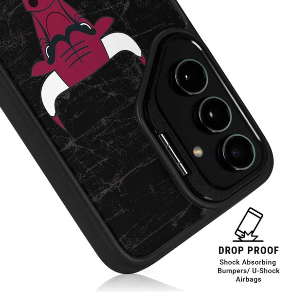NBA Chicago Bulls Black Distressed Galaxy S26 Ultra Kickstand Case