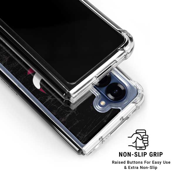 NBA Chicago Bulls Black Distressed Galaxy Z Fold7 Clear Case