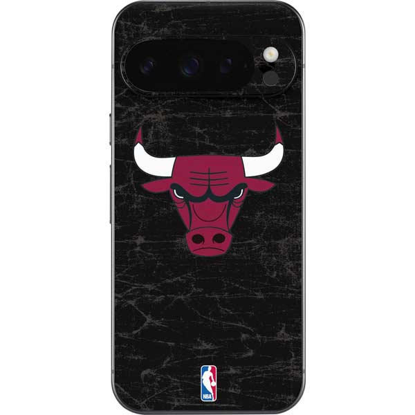 NBA Chicago Bulls Black Distressed Google Pixel 10 Pro XL Skin