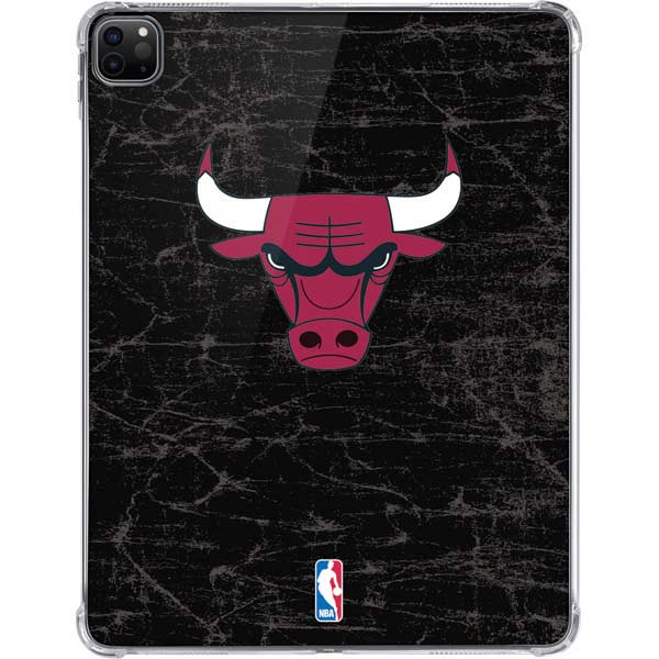 NBA Chicago Bulls Black Distressed iPad Pro 11in (2024) Clear Case