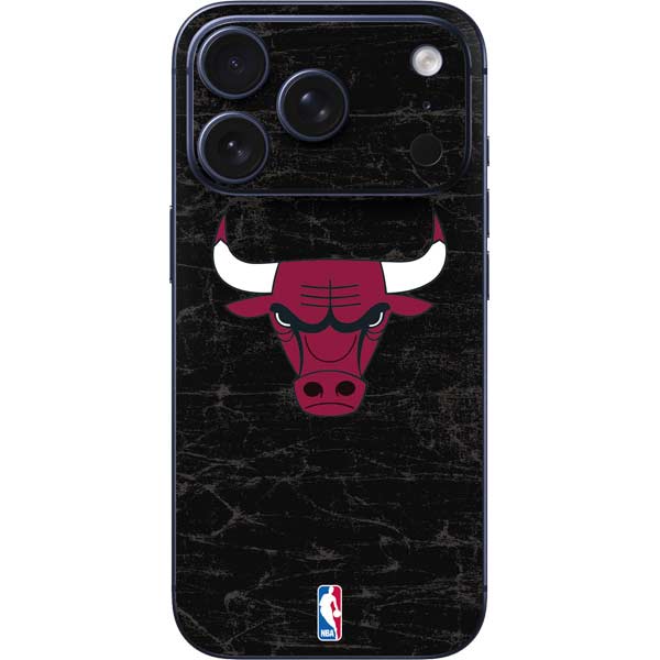 NBA Chicago Bulls Black Distressed iPhone 17 Pro Max Skin