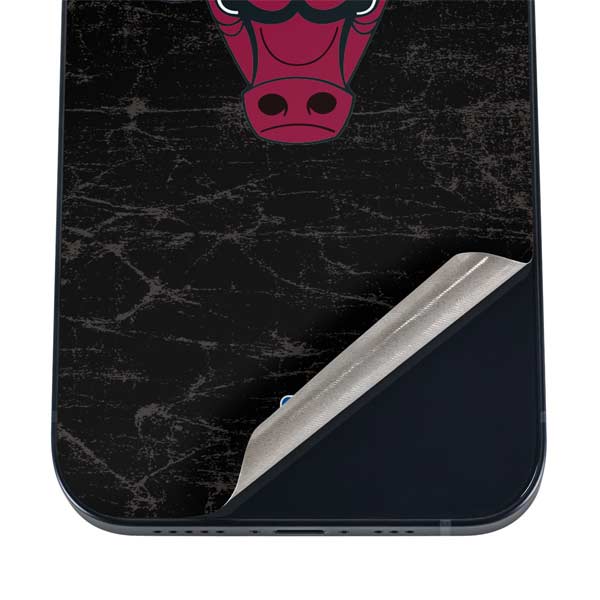 NBA Chicago Bulls Black Distressed iPhone 17 Pro Skin