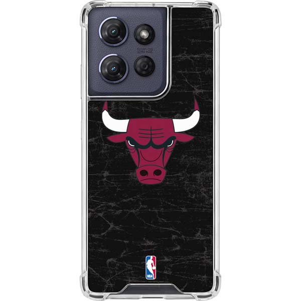 NBA Chicago Bulls Black Distressed Moto G Power 5G (2025) Clear Case