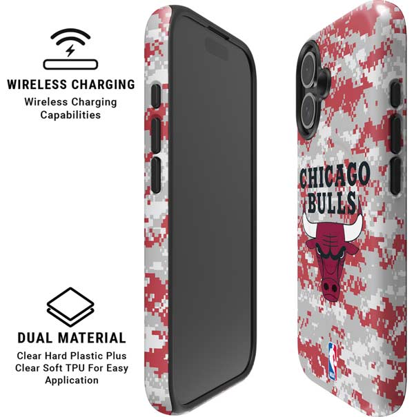 NBA Chicago Bulls Digi Camo iPhone 16 Plus Magsafe Impact Case