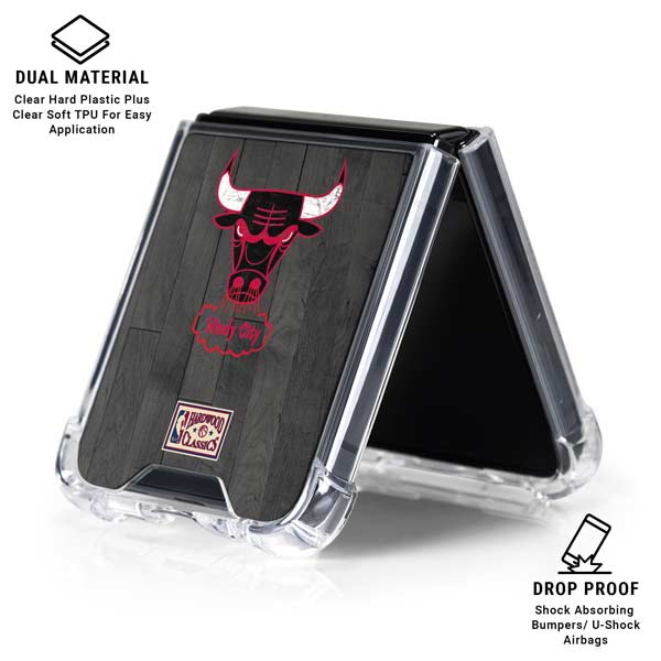 NBA Chicago Bulls Hardwood Classics Galaxy Z Flip7 Clear Case