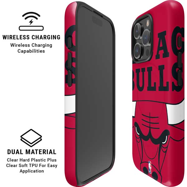 NBA Chicago Bulls Large Logo iPhone 16 Pro Magsafe Impact Case