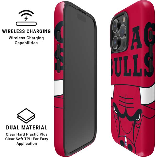 NBA Chicago Bulls Large Logo iPhone 16 Pro Max Magsafe Impact Case