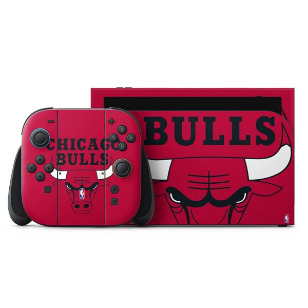 NBA Chicago Bulls Large Logo Nintendo Switch 2 (2025) with Joy-Con Skin