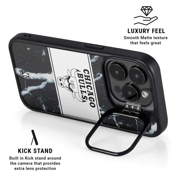 NBA Chicago Bulls Marble iPhone 14 Pro Max Kickstand Case