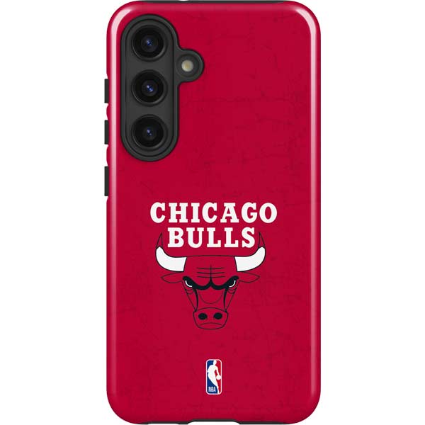 NBA Chicago Bulls Red Distressed Galaxy S25 Impact Case