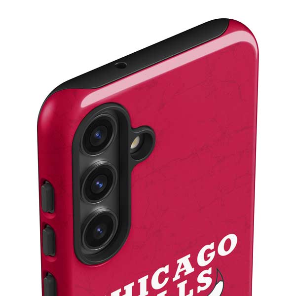 NBA Chicago Bulls Red Distressed Galaxy S25 Impact Case