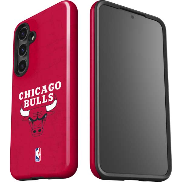 NBA Chicago Bulls Red Distressed Galaxy S25 Impact Case