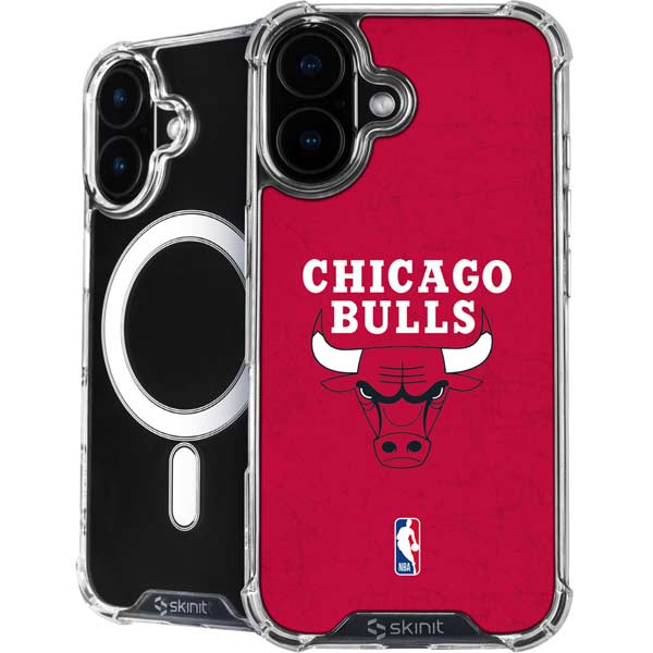 NBA Chicago Bulls Red Distressed iPhone 16 MagSafe Case
