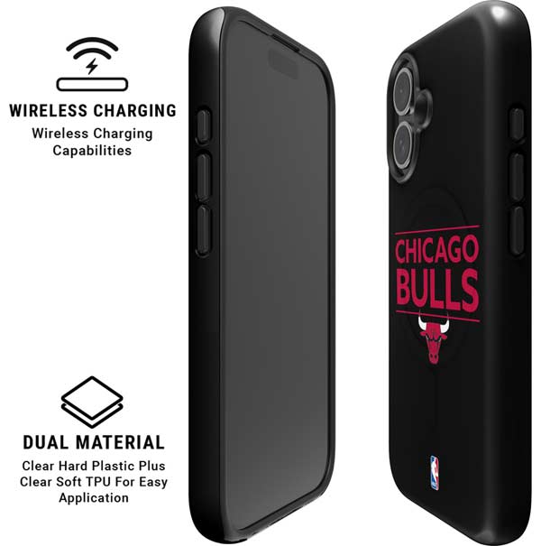 NBA Chicago Bulls Standard - Black iPhone 16 Magsafe Impact Case