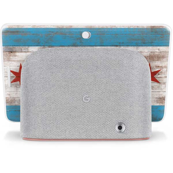 Chicago Flag Dark Wood Google Home Hub Skin