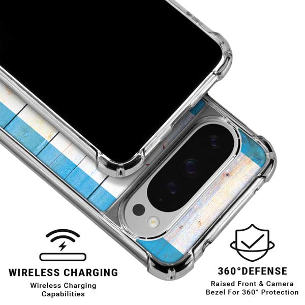 Chicago Flag Light Wood Google Pixel 10 Pro Clear Case