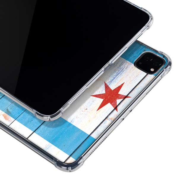 Chicago Flag Light Wood iPad Pro 11in (2024) Clear Case