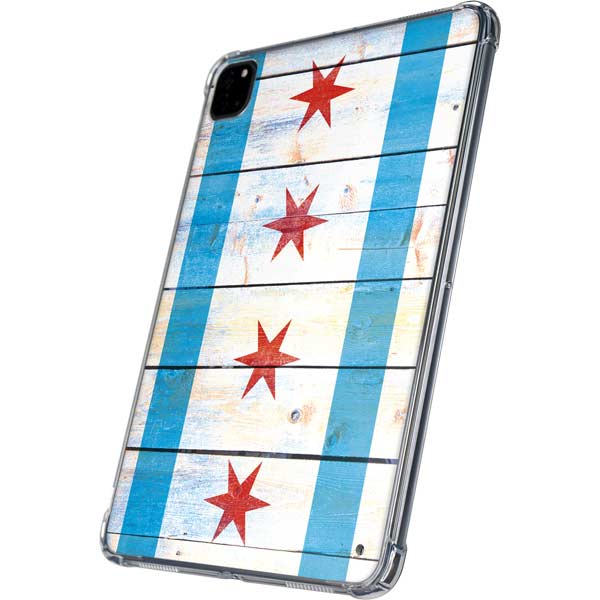 Chicago Flag Light Wood iPad Pro 11in (2024) Clear Case