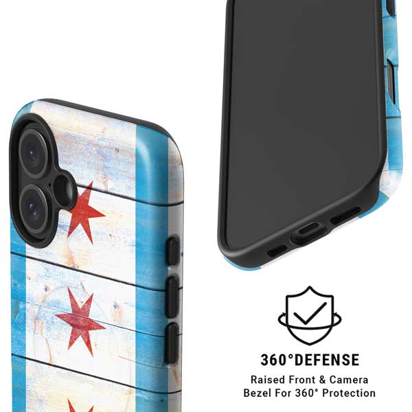 Chicago Flag Light Wood iPhone 16 Magsafe Impact Case
