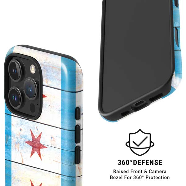 Chicago Flag Light Wood iPhone 16 Pro Max Magsafe Impact Case