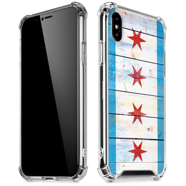 Chicago Flag Light Wood iPhone X/XS Clear Case