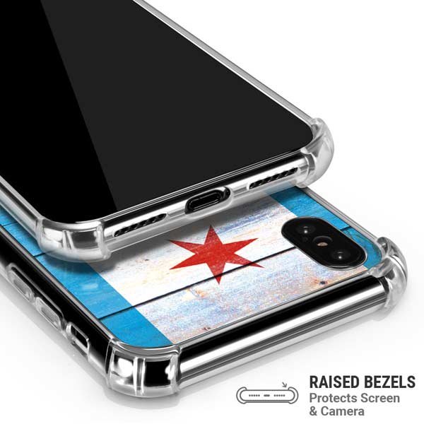 Chicago Flag Light Wood iPhone X/XS Clear Case